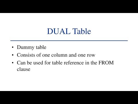 Dual Table in