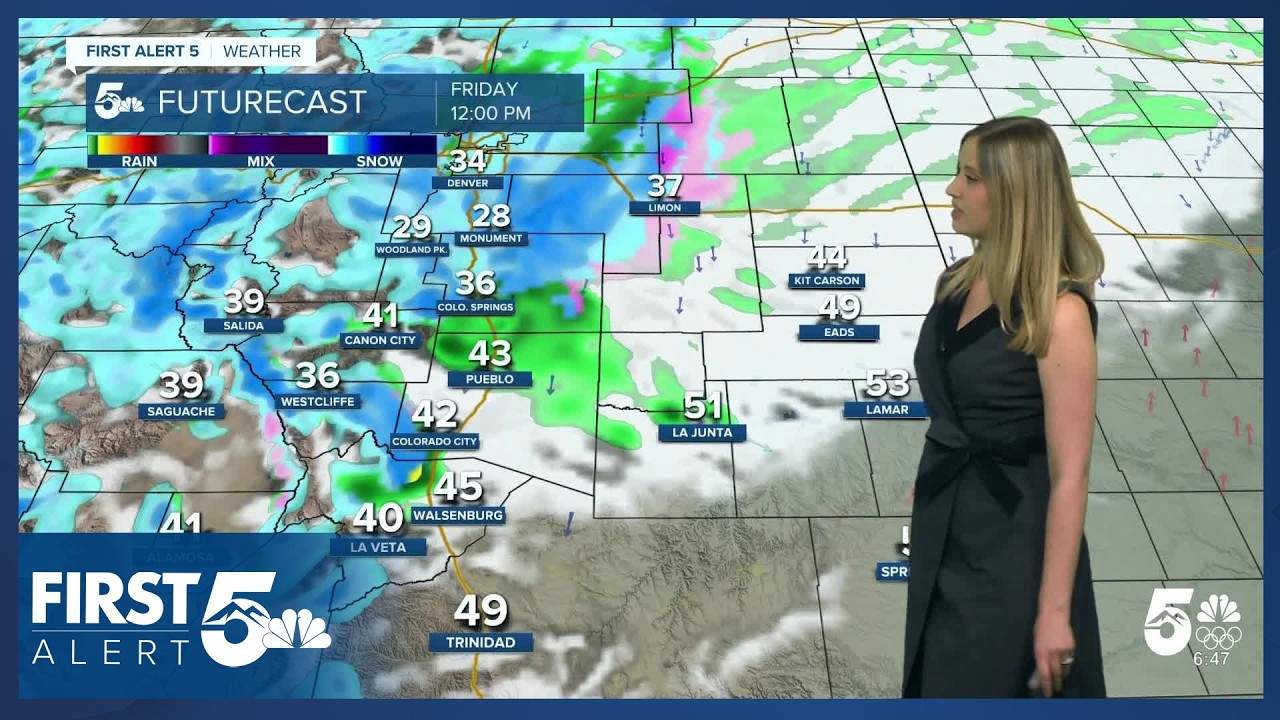 A snowy and blustery day is expected in southern Colorado on Friday