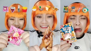 eyeball jelly🥶grape candy💄ring-shaped candy, spicy chicken feet 🔥, makan sesuai emoji😝