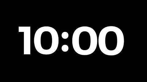 Black Background Ten 10 Minutes Digital Clock Countdown Timer