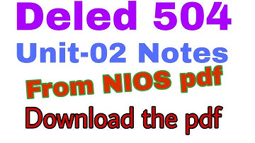 Deled 504 Notes of unit 02