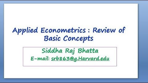 3. Applied Econometrics: Review of Basic Concepts I