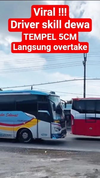 Momen paling gila ‼️ detik detik bus sugeng rahayu tempel 5cm lalu nyalip