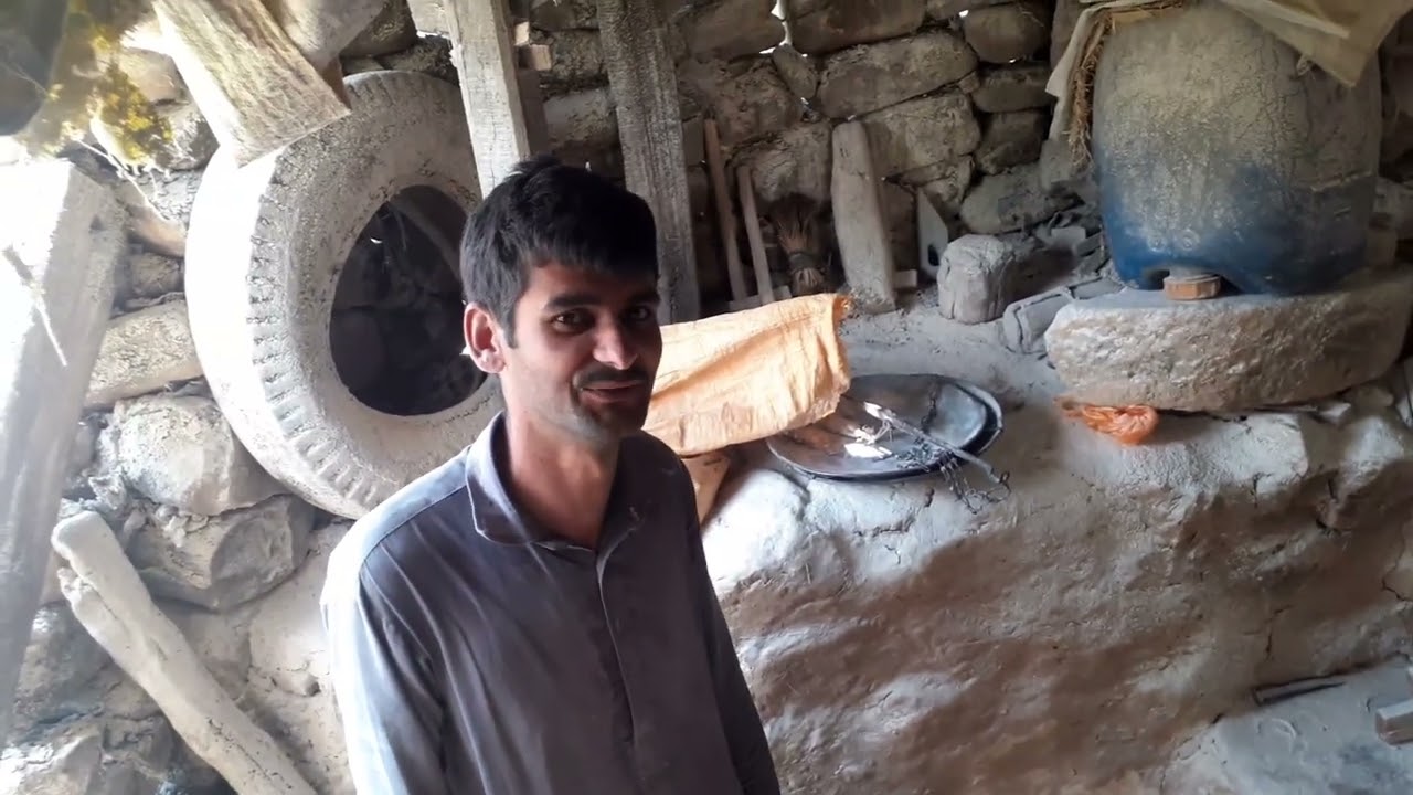 how to old traditional make floor with water,pun chaki.پن چکی