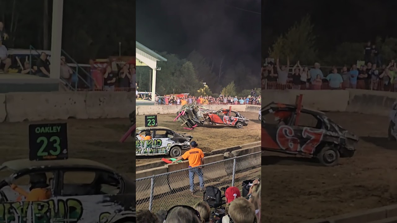 Derby car gets flipped! 