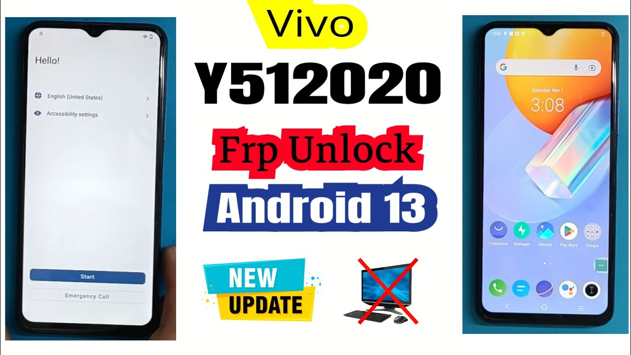 Vivo Y51 2020 (V2030) Frp Bypass Android 13, 100% Working Method No Easy Share Open No settings open