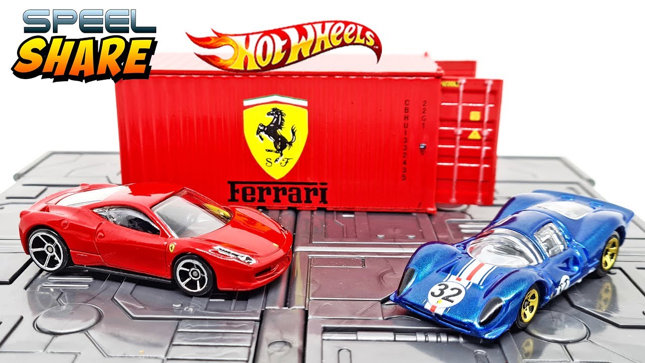 Hot Wheels Ferrari 458 Italia, Ferrari 330 P4 and Diecast Shipping Container