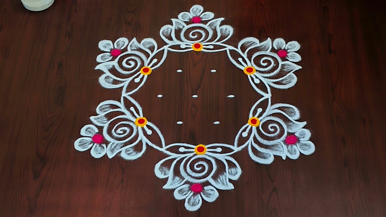 5×3dots easy rangoli|daily muggulu|thipkyanchi,festival rangoli|traditional rangoli