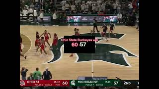 Ohio State Crazy game winner to End losing Streak😳🏀🔥#basketball #ohiostate