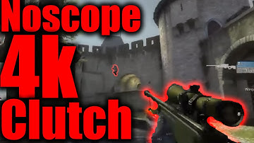 CRAZY AWP 4K NOSCOPE CLUTCH IN CS:GO!