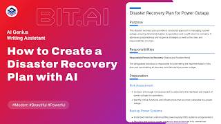 How to Create a Disaster Recovery Plan with AI?