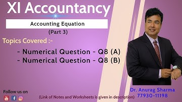6.3 Accounting Equation - Numerical Question (XI Accounts) (Full Video)