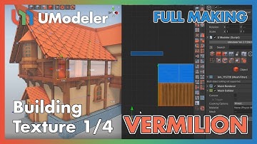 3D Modeling in Unity - Full Making Video of UV & Texturing a Building 1/4 in Vermilion with UModeler