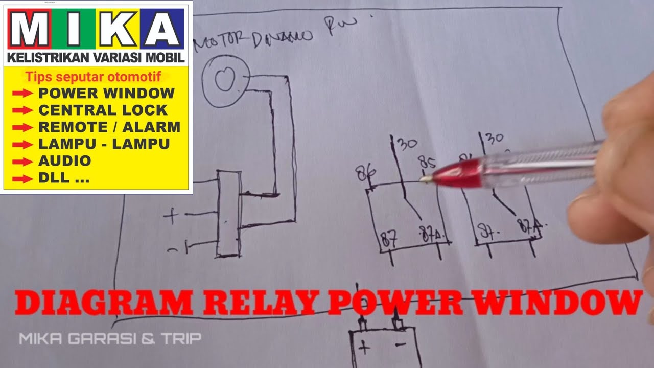 Diagram relay power window cara pasang relay power window YouTube