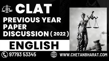 Previous Year Paper Discussion 2022 | English | Free Crash Course | CLAT 2023