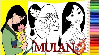 Lets Color Disney Princess Mulan - Coloring Pages for kids