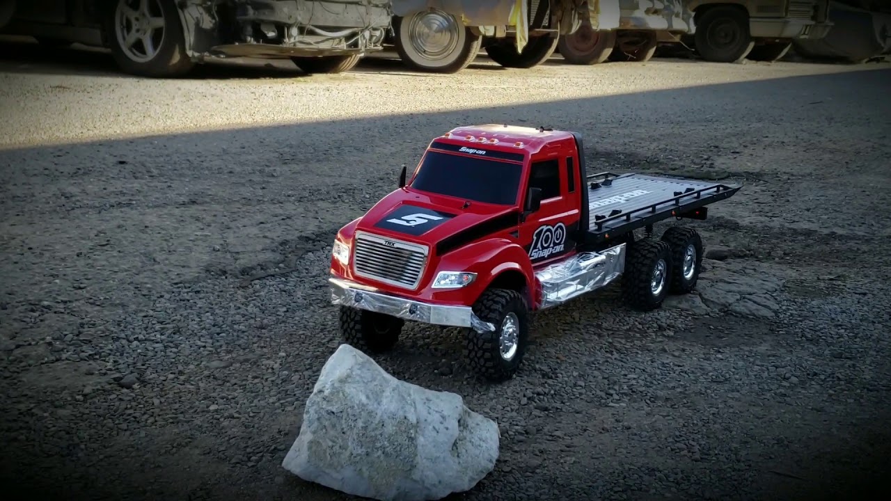 Traxxas trx6 6x6 ultimate snap on flat bed tow truck YouTube