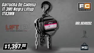 Garrucha De Cadena 1T 3Mt Negra Liftup 1TX3MN