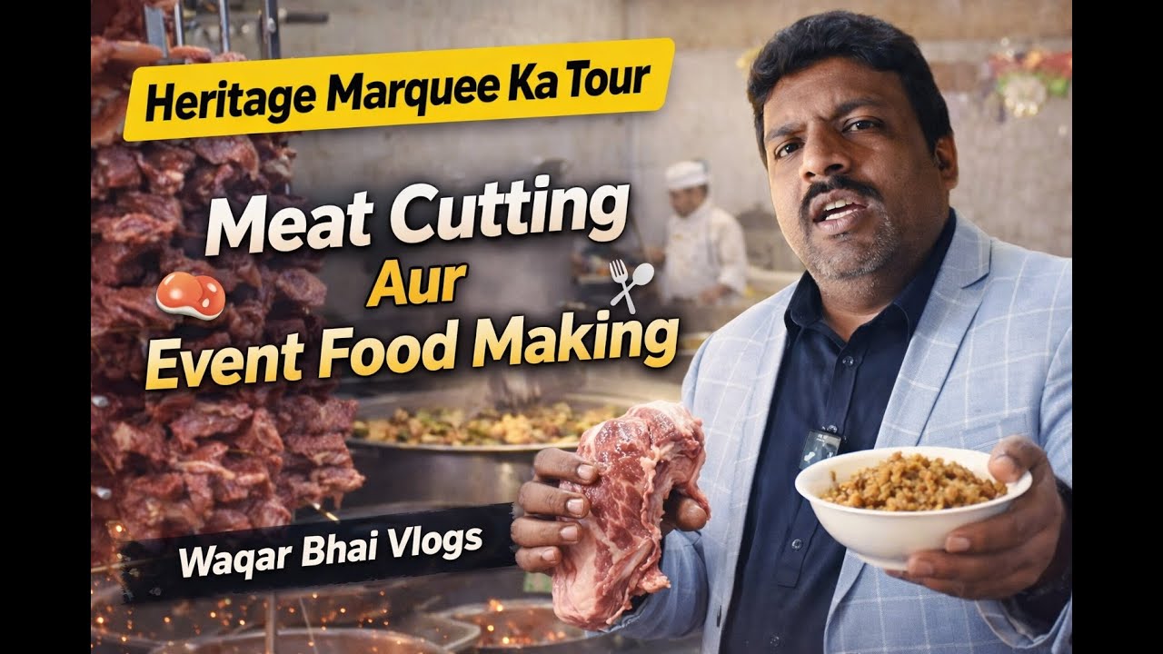 Heritage Marquee Mein Meat Cutting Aur Event Food Making | Full Vlog | Waqar Bhai Vlogs 🍖🍽️