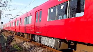 「緊急停止訓練その2!3500系1次車大規模更新車の教習車」名鉄3502F試運転太田川行き、植大駅発車
