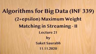 (2+epsilon) Maximum Weight Matching in Streaming - II
