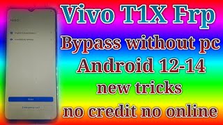 Vivo T1X Frp bypass without pc android 12, 13, 14, 15 || new trick || All Vivo google a/c bypass