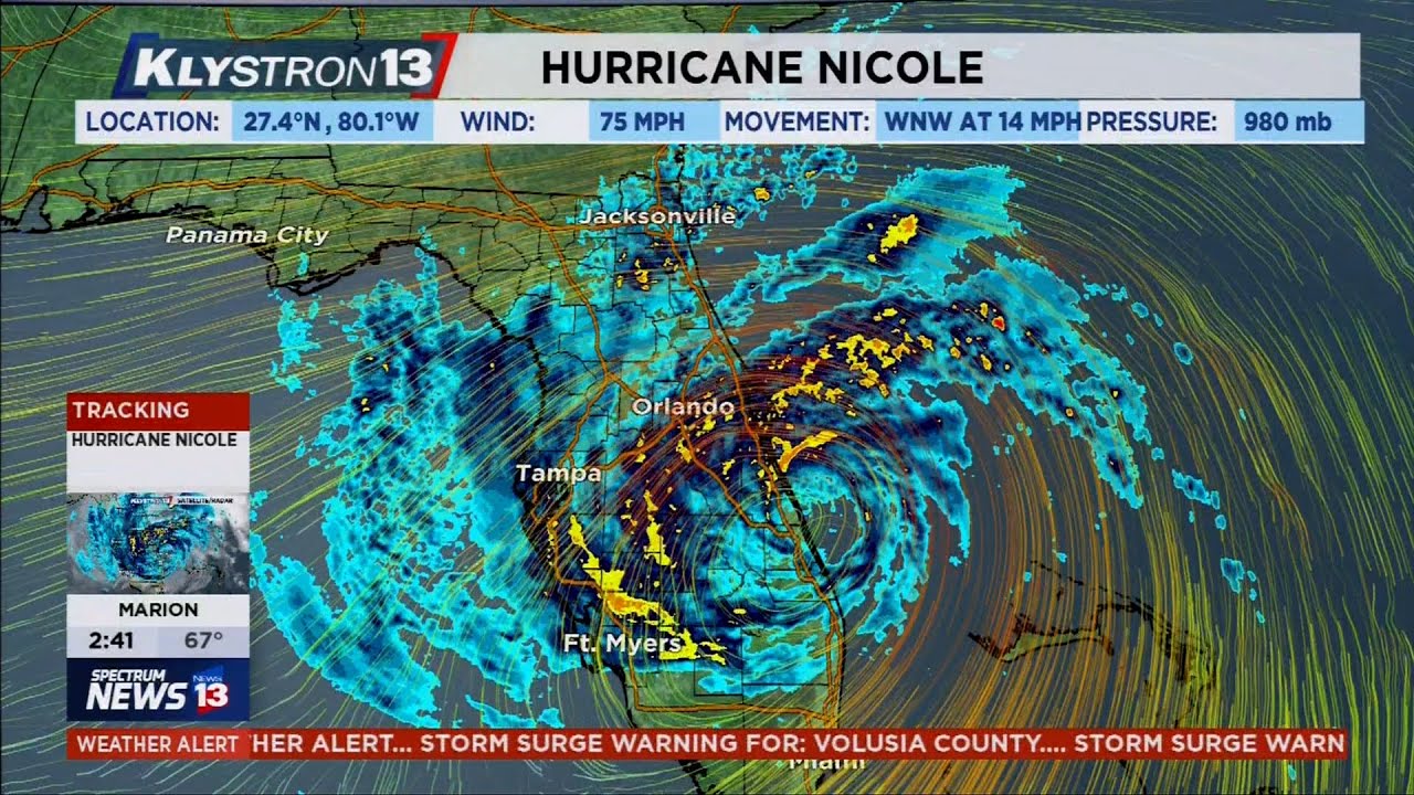 Hurricane Nicole, Spectrum News 13, November 10, 2022 (12 AM 3 AM EST