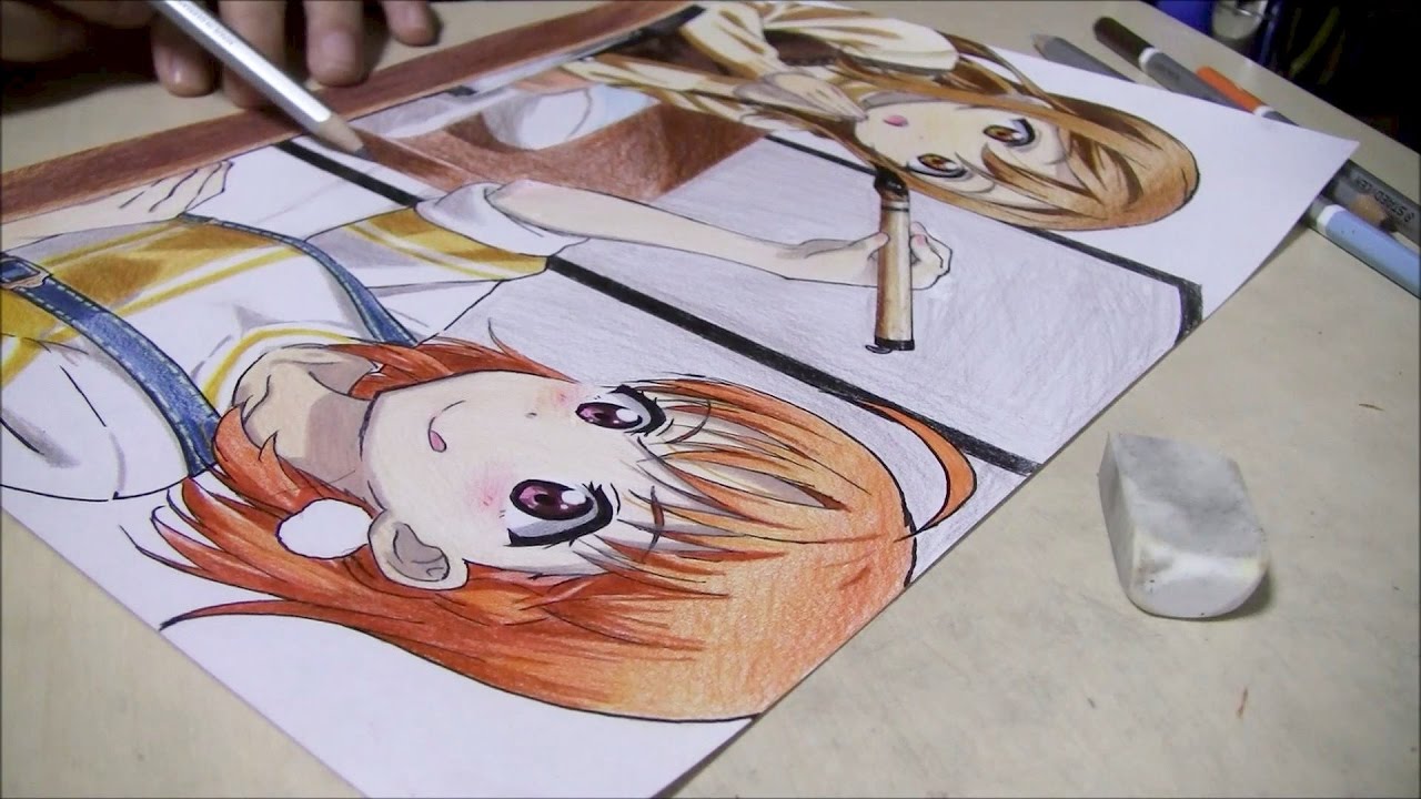 小学生による ラブライブ サンシャイン アニメ絵模写１２ 千歌 花丸 小６ Youtube