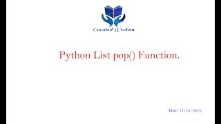 37-Python List pop() Function