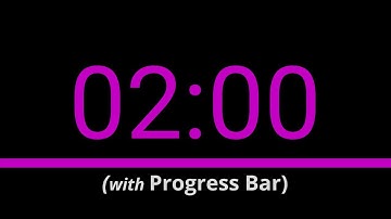 SILENT - 2 Minute Countdown - Pink with Progress Bar and Time Markers / Chapters - 120 Seconds