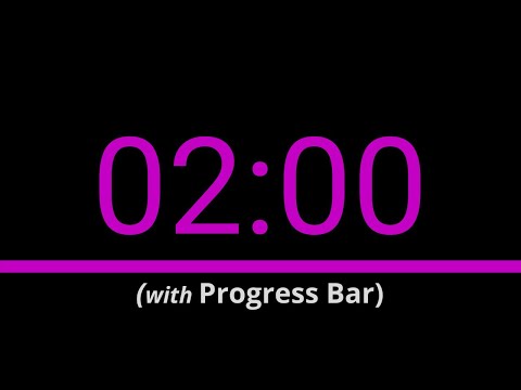 SILENT - 2 Minute Countdown - Pink with Progress Bar and Time Markers / Chapters - 120 Seconds