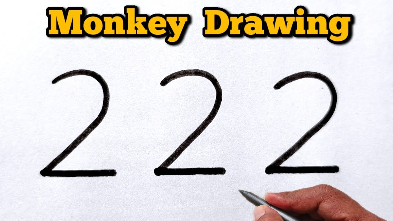 How to Draw a Monkey Using Number 22 | Easy Art Idea for Everyone - YouTube