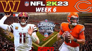 NFL 2K23 Mod - Commanders vs. Bears Week 6 Simulation Highlights - CPU vs CPU
