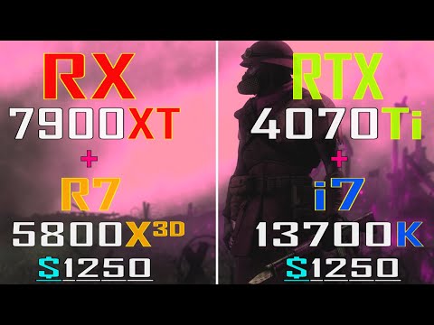 RTX 4070Ti + INTEL i7 13700K (DDR5) vs RX 7900XT + RYZEN 7 5800X3D (DDR4) || PC GAMES TEST ||