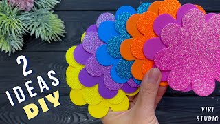 2 IDEAS 🔥 Easy Flowers EVA Foam Sheet Flowers DIY Tutorial Crafts