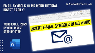MS Word Email Symbols - Insert Email Icons Tutorial! 📧