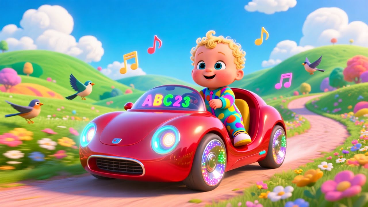 Baby Wroom Wroom Car Fun 🏎️🎶 Fun Vehicle Song for Kids | Learn Cars & Numbers