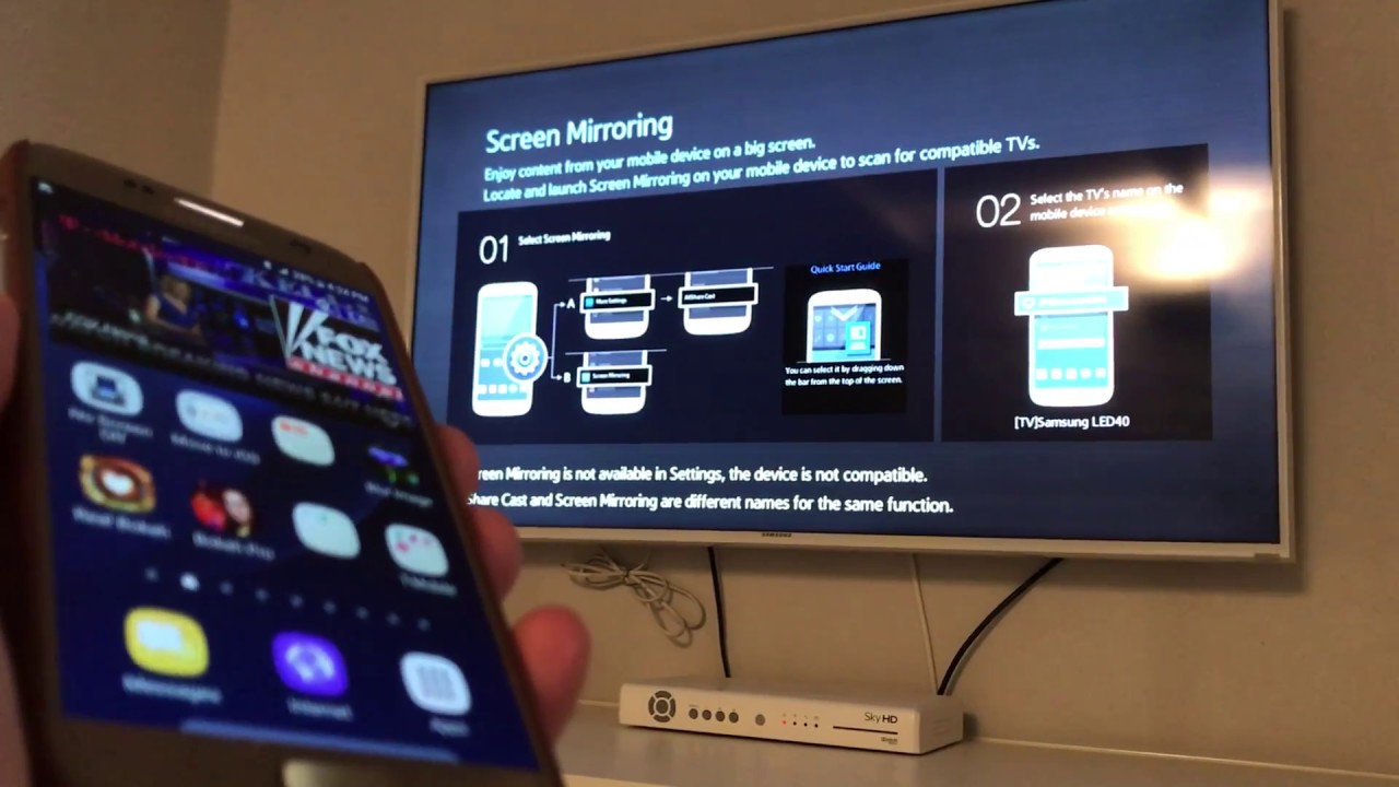 como conectar celular na tv screen mirroring