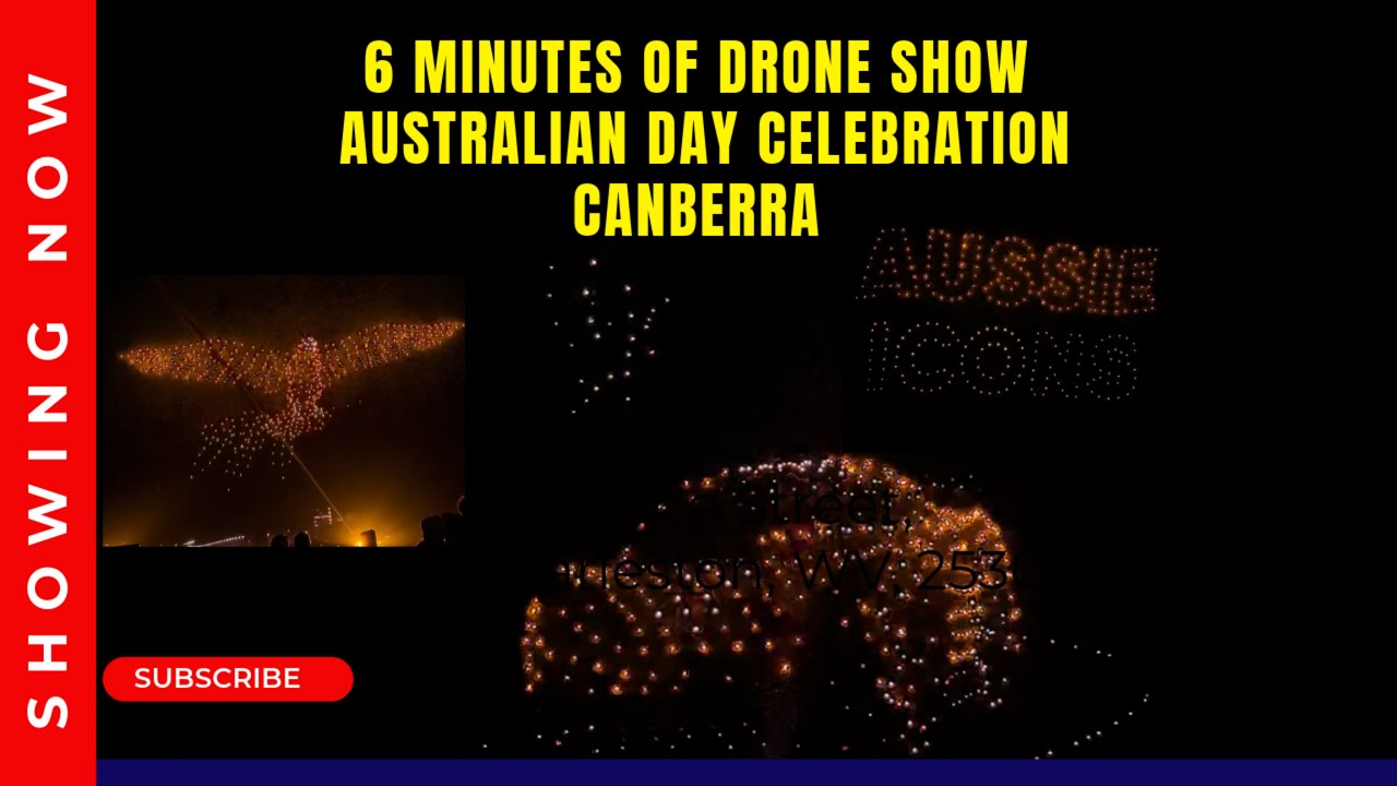 A six‑minute drone show during the Australian 🇦🇺 Day celebration in Canberra