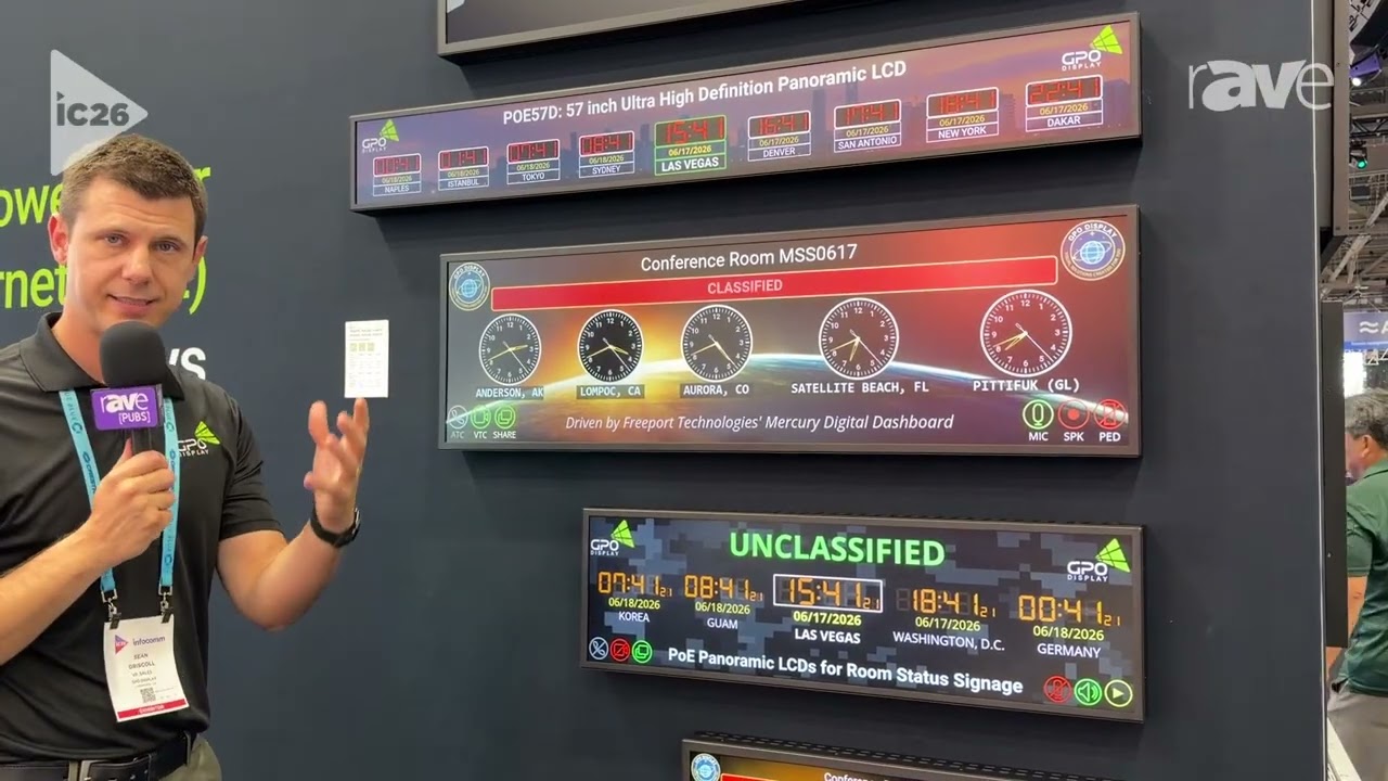 InfoComm 2026: GPO Display Showcases PoE Panoramic LCD Displays With DisplayPort Daisy Chaining