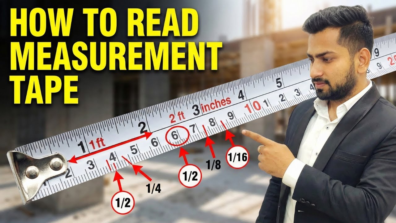 How to Read Measurement Tape & Unit Conversion on Construction Site | Civil Engineering Basics Guide