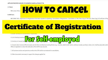 Cancellation/Closure/Cessation of Certificate of Registration for freelancers | 2022