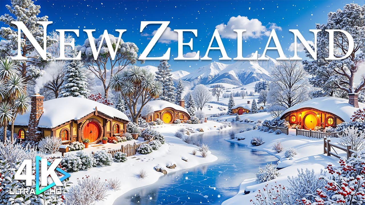 Winter in New Zealand 4K | Snow-Capped Peaks, Glacial Lakes & Majestic Wilderness