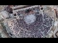 مشاهد جوية بعدسة (بترا) للمدرج الروماني ومدينة جرش أثناء مباراة النشامى والجزائر في كأس العالم 2026