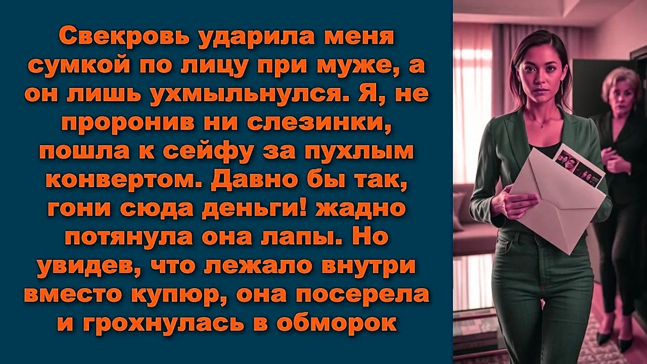 Свекровь ударила меня сумкой по лицу при муже, а он лишь ухмыльнулся. Я, не проронив ни слезинки