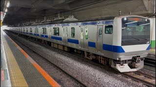 E531系0番台K479編成+K422編成が快速土浦行きとして北千住駅1番線から発車するシーン (1171M) 2026.8.24.13:48