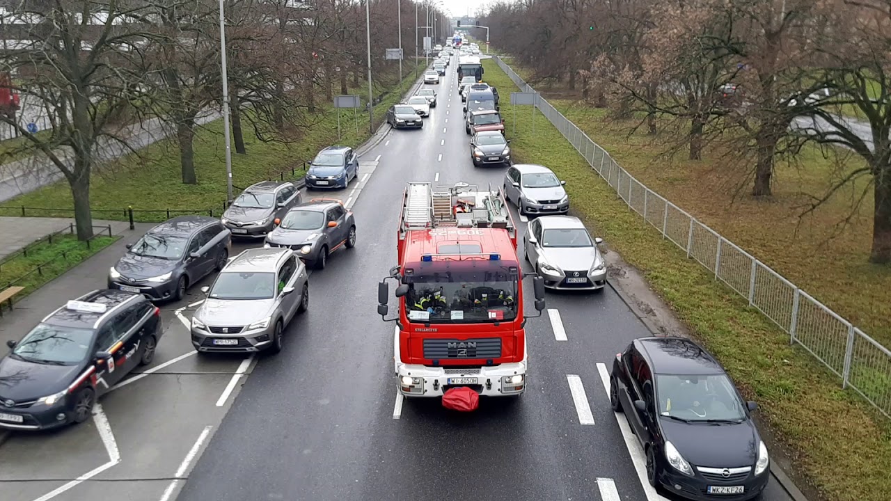 JRG 9 Warszawa Dojazd do wypadku Żwirki i Wigury  z 1go Sierpnia
