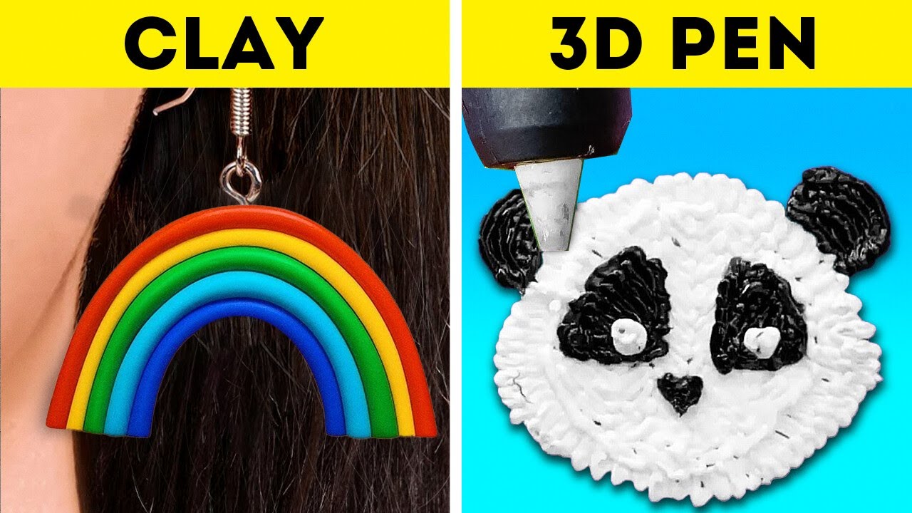 ⁣Cute Polymer Clay Mini Crafts And Cool DIY Ideas With 3D Pen & Glue Gun