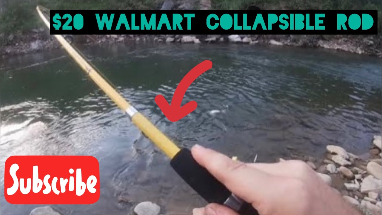 Colapsable Button Rod $20 Walmart Eagle Claw collapsible fishing rod!Testing/first ...