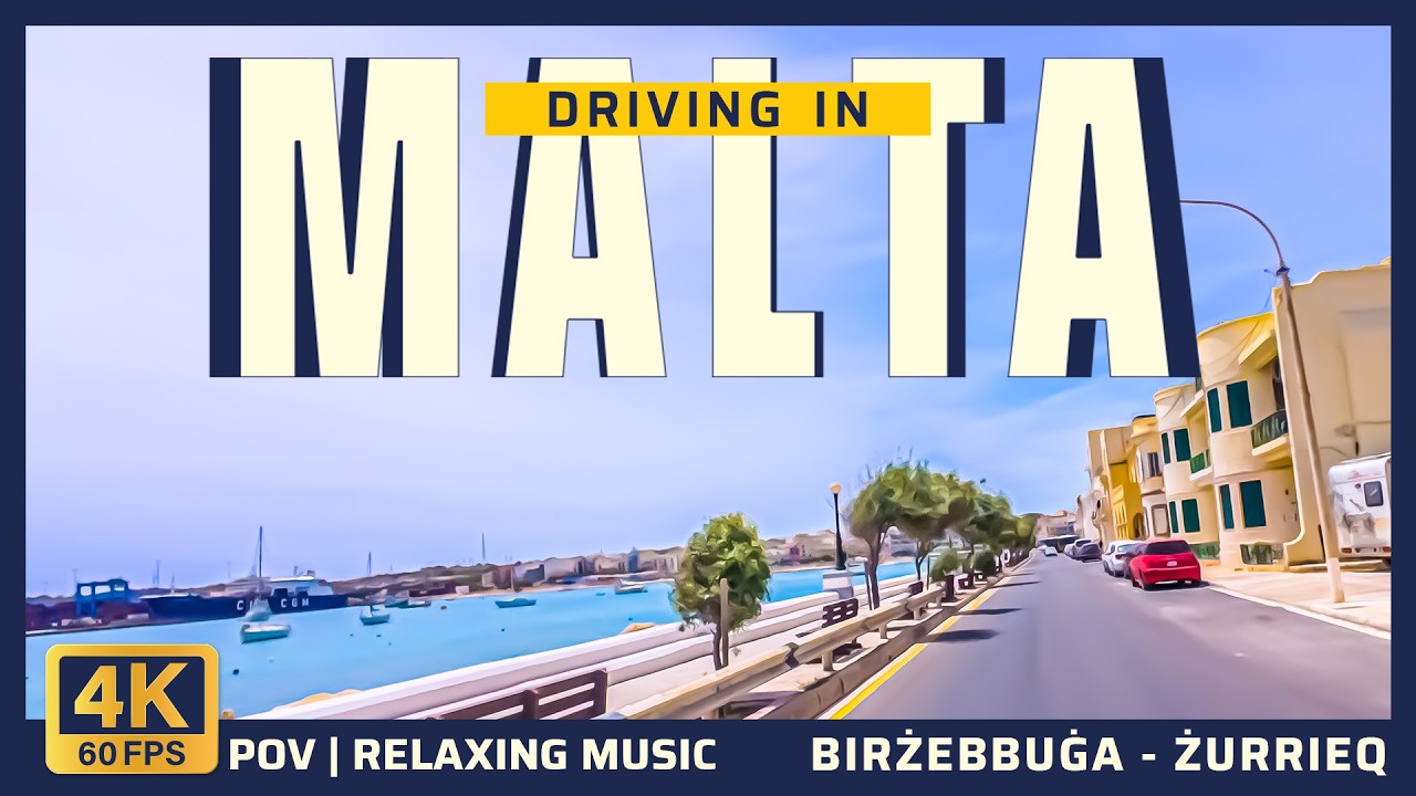 Scenic Malta 4K | Birżebbuġa to Żurrieq | 3-Cam POV & Relaxing Music